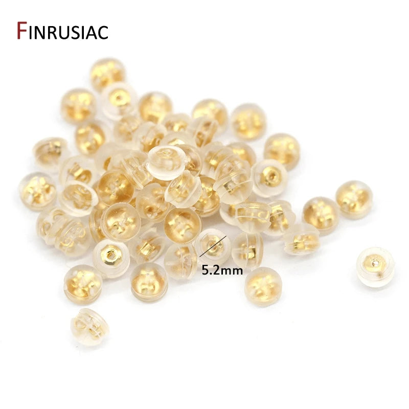20pcs Wholesale 14K Gold Plated Earring Backs Findings Earring Clutch Accessories For Jewelry Making