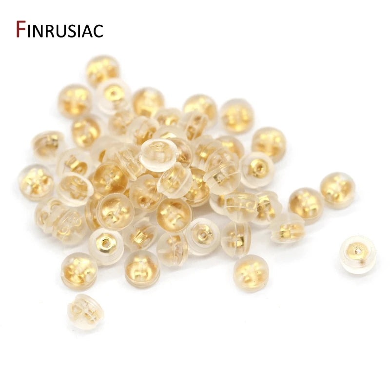 20pcs Wholesale 14K Gold Plated Earring Backs Findings Earring Clutch Accessories For Jewelry Making