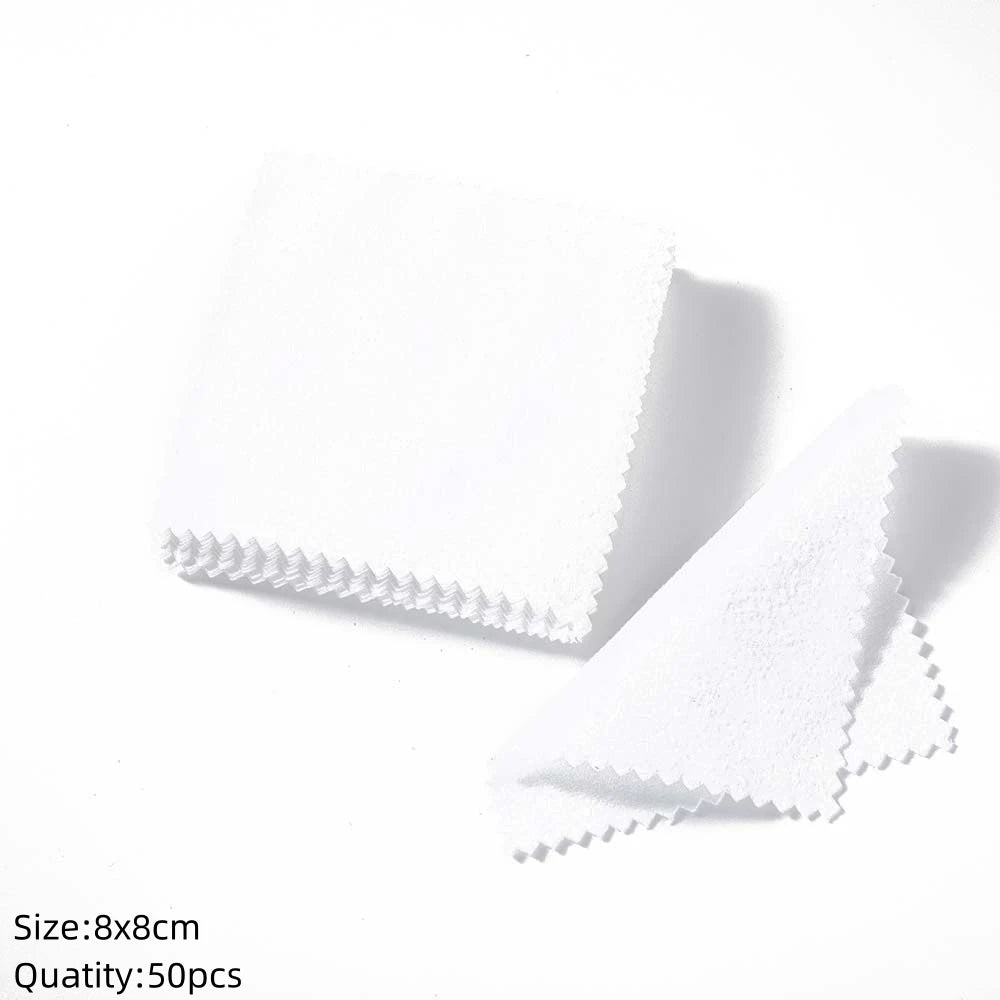 10/50pcs Soft Jewelry Cleaning Cloth Individually Wrapped For Silver Gold Platinum Glasses Watch Coins Cleaner Tools Equipment