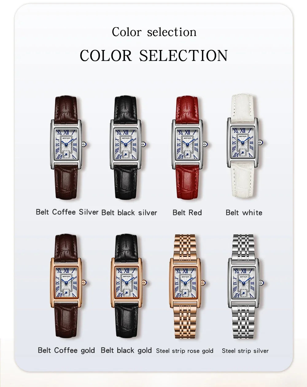 SANDA 1116 2024 Fashion Quartz Movement Women's Watch Luxury Steel And Leather Strap Wristwatch Ladies Dress Watches Simple Hour