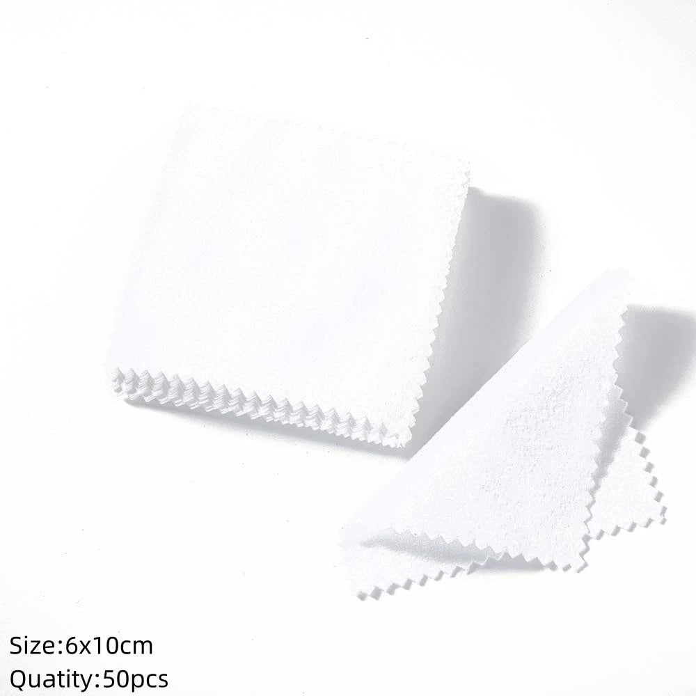 10/50pcs Soft Jewelry Cleaning Cloth Individually Wrapped For Silver Gold Platinum Glasses Watch Coins Cleaner Tools Equipment