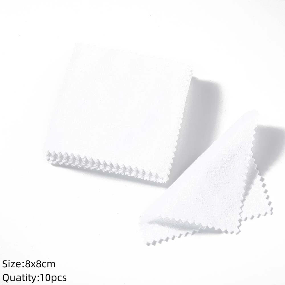 10/50pcs Soft Jewelry Cleaning Cloth Individually Wrapped For Silver Gold Platinum Glasses Watch Coins Cleaner Tools Equipment