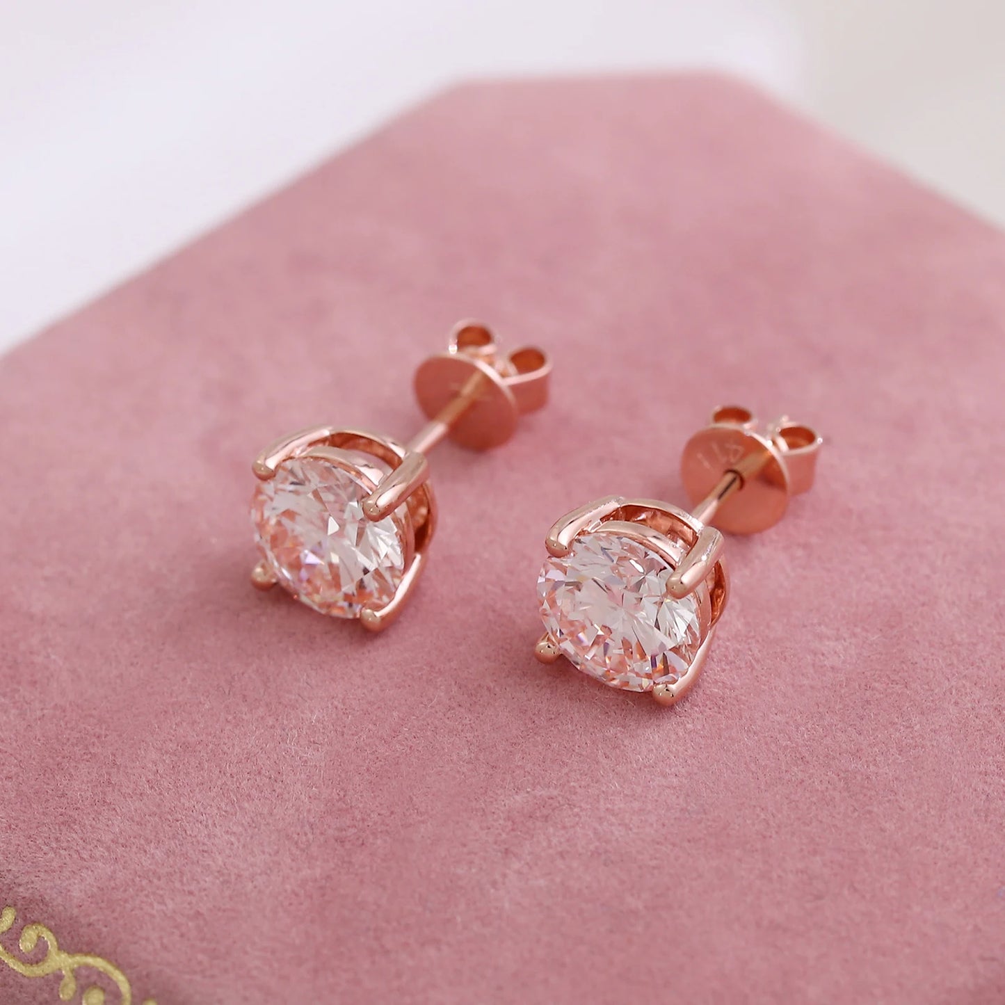 Provence Classic Solitaire Stud Earrings KGold IGI 2.0ct D/VS1 Lab Diamond Wedding Evening dress Jewelry for Women Custom