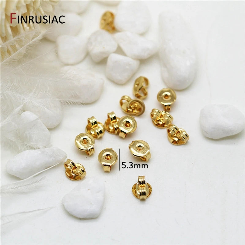 20pcs Wholesale 14K Gold Plated Earring Backs Findings Earring Clutch Accessories For Jewelry Making