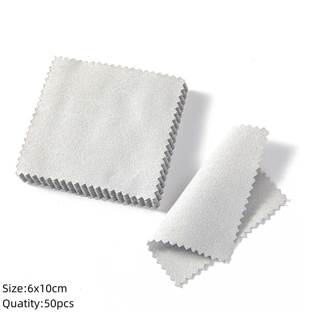 10/50pcs Soft Jewelry Cleaning Cloth Individually Wrapped For Silver Gold Platinum Glasses Watch Coins Cleaner Tools Equipment