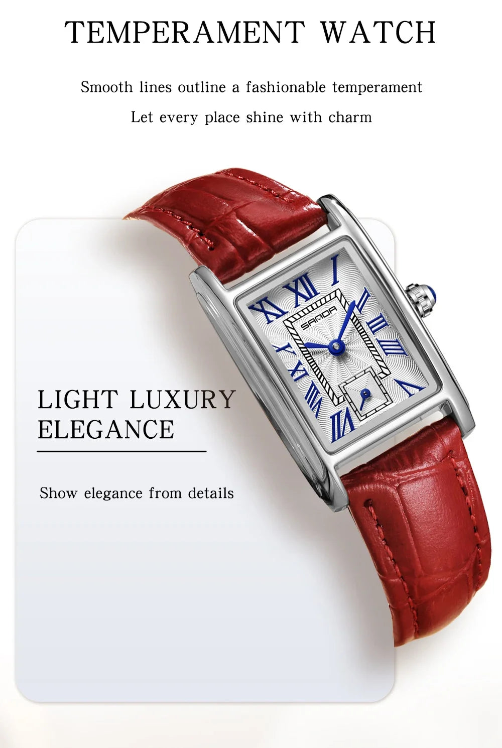 SANDA 1116 2024 Fashion Quartz Movement Women's Watch Luxury Steel And Leather Strap Wristwatch Ladies Dress Watches Simple Hour