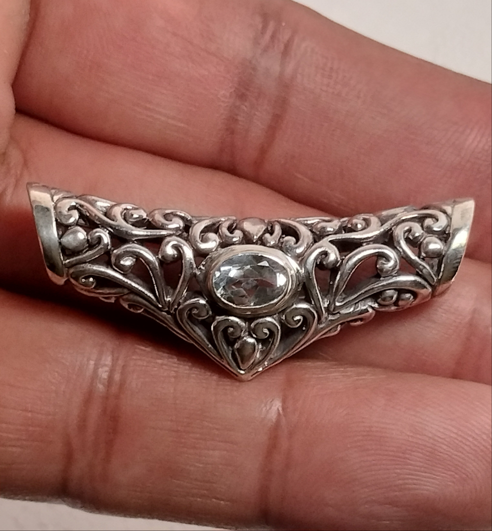 Sterling Silver Blue Topaz Pendant