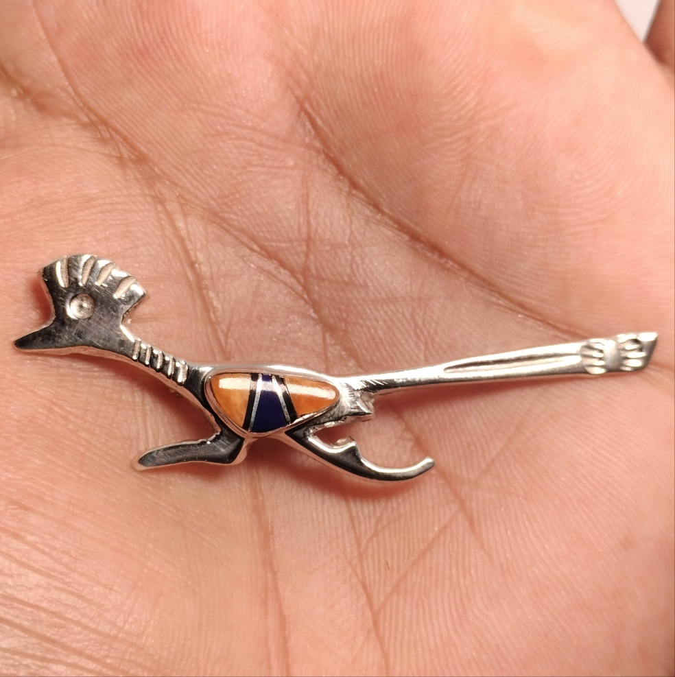 Sterling Silver Roadrunner Pin