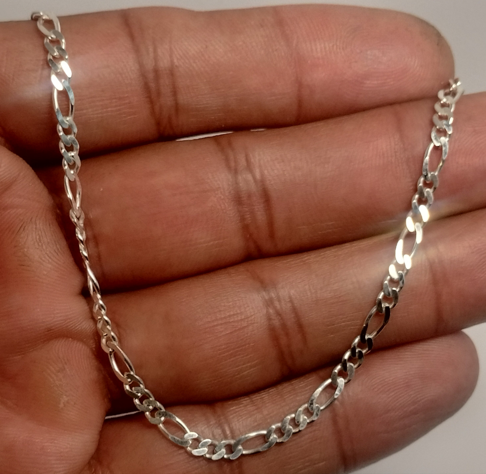 Sterling Silver Figaro Chain