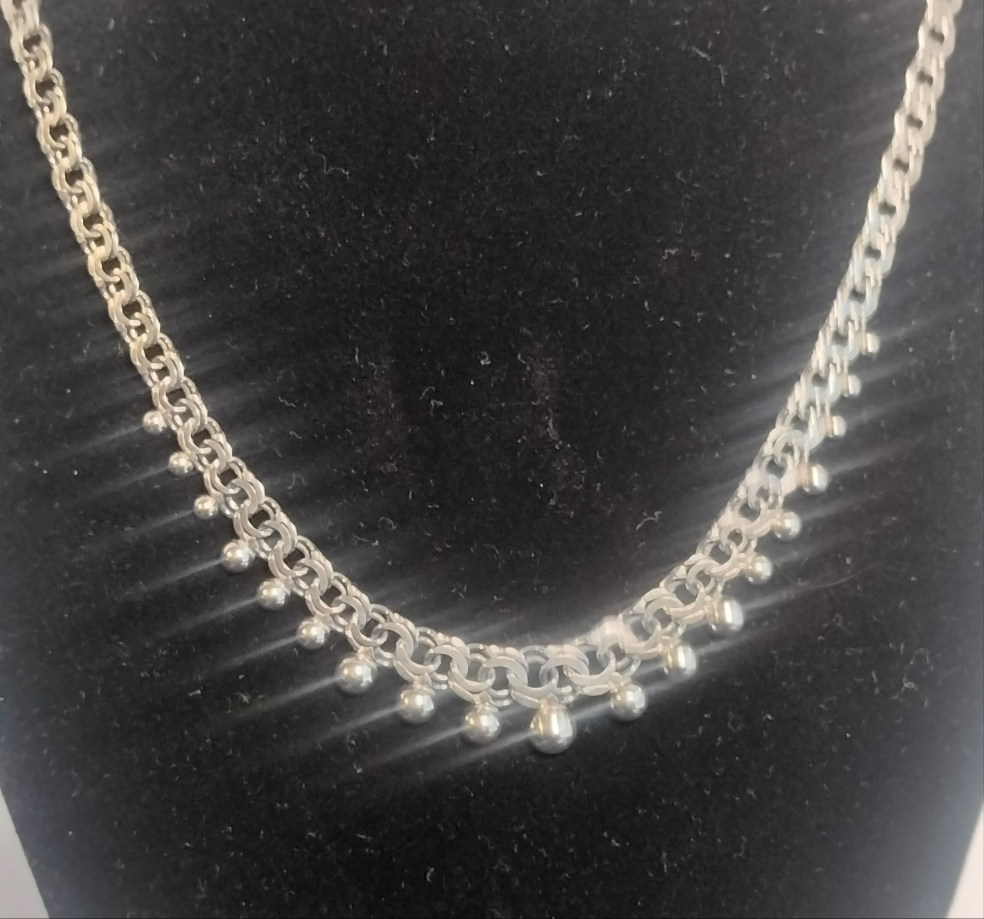 Sterling Silver Beaded Necklace