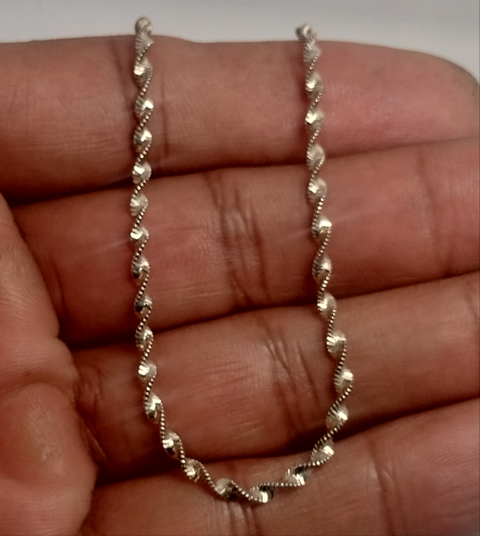 Sterling Silver Twisted herringbone Necklace