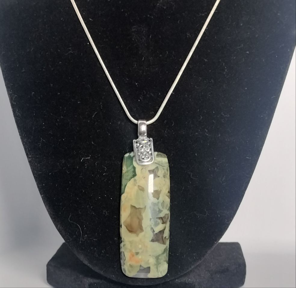 Sterling Silver Jasper Pendant and chain