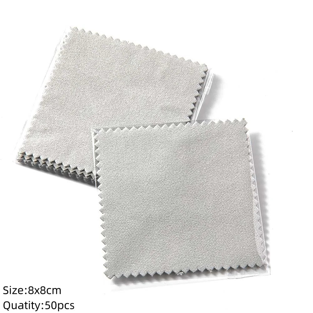 10/50pcs Soft Jewelry Cleaning Cloth Individually Wrapped For Silver Gold Platinum Glasses Watch Coins Cleaner Tools Equipment