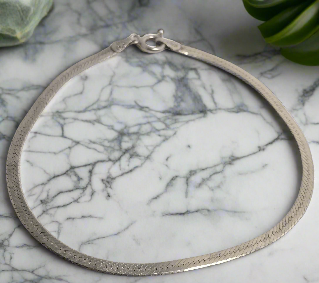 Sterling Silver Herringbone Bracelet