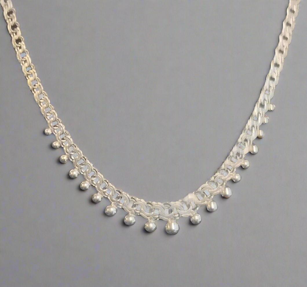Sterling Silver Beaded Necklace