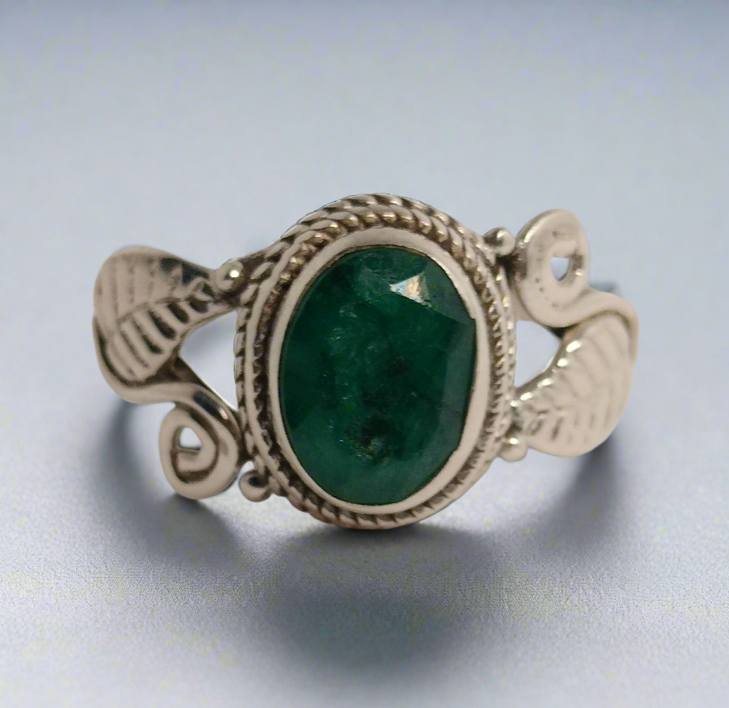 Sterling Silver Emerald Ring