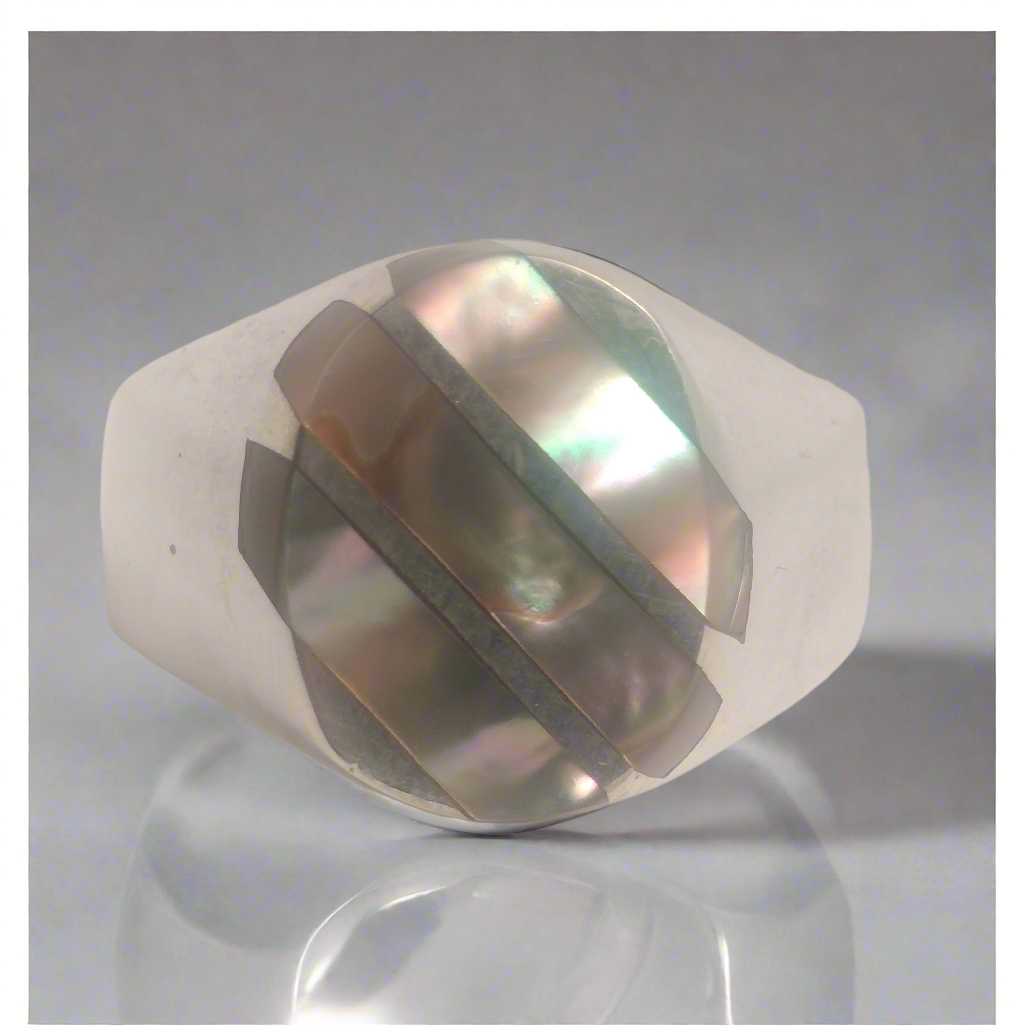 Sterling Silver Mother Of Pearl Ring