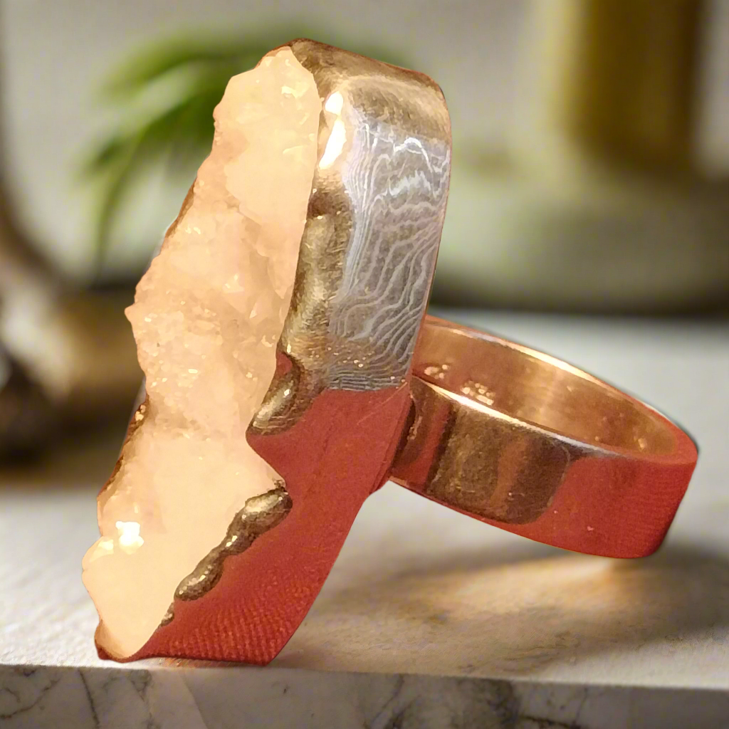 Sterling Silver Druzy Quartz Ring