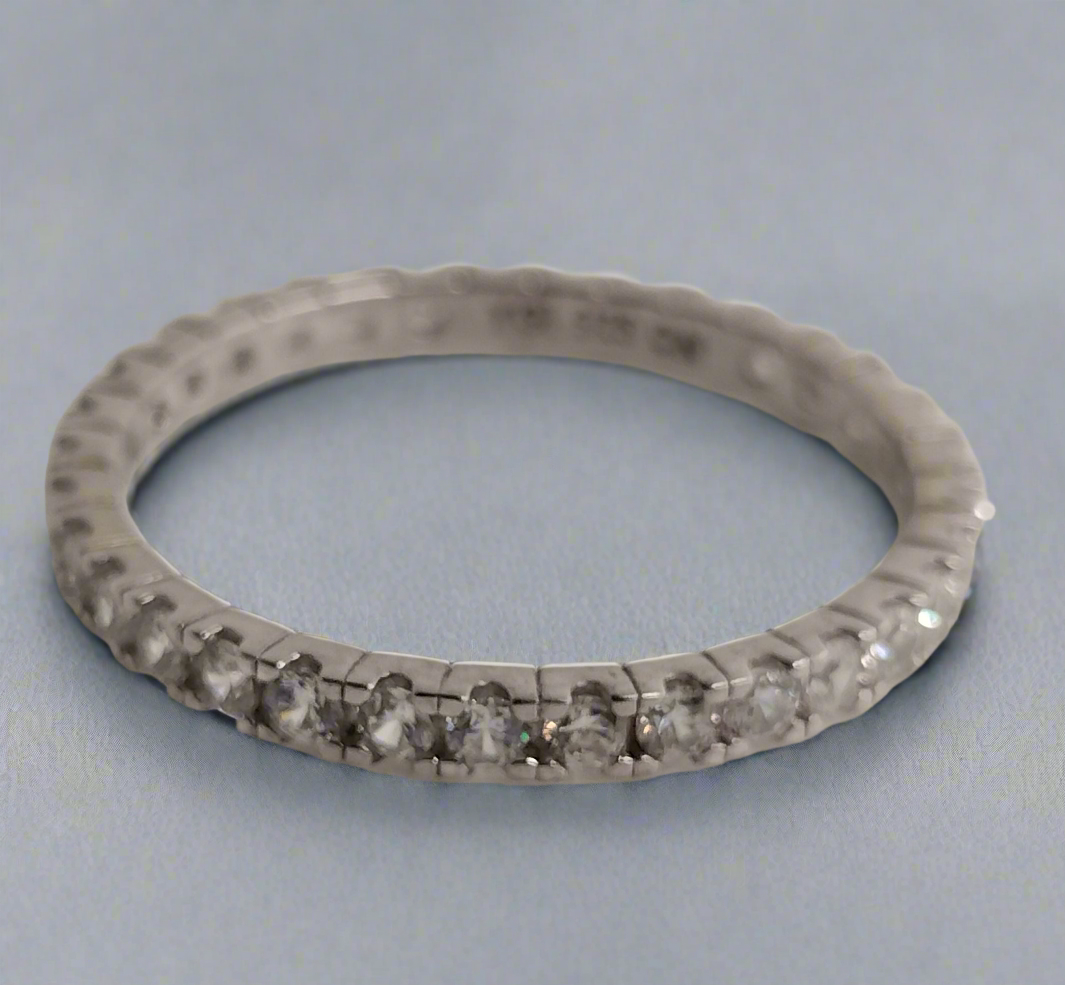 Sterling Silver Cubic Zirconia Eternity Ring