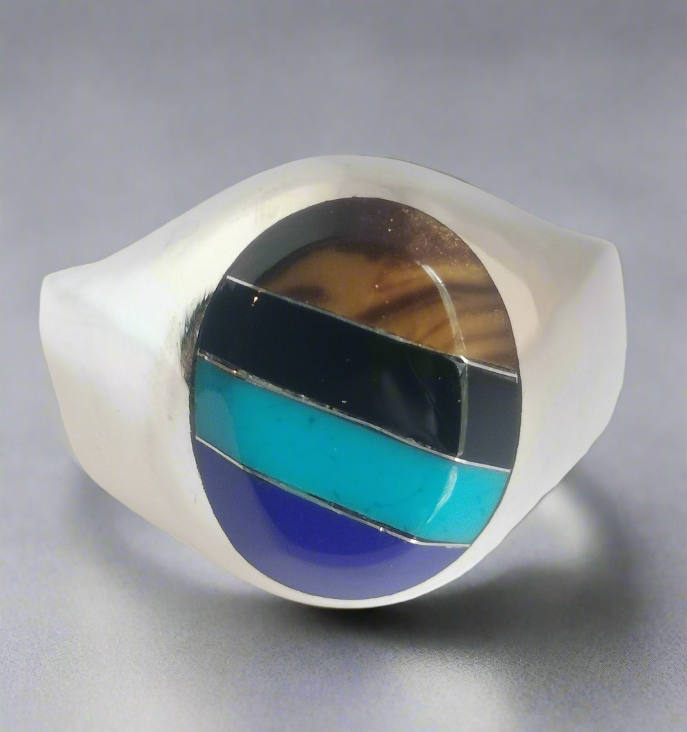Sterling Silver Assorted Gemstone Ring