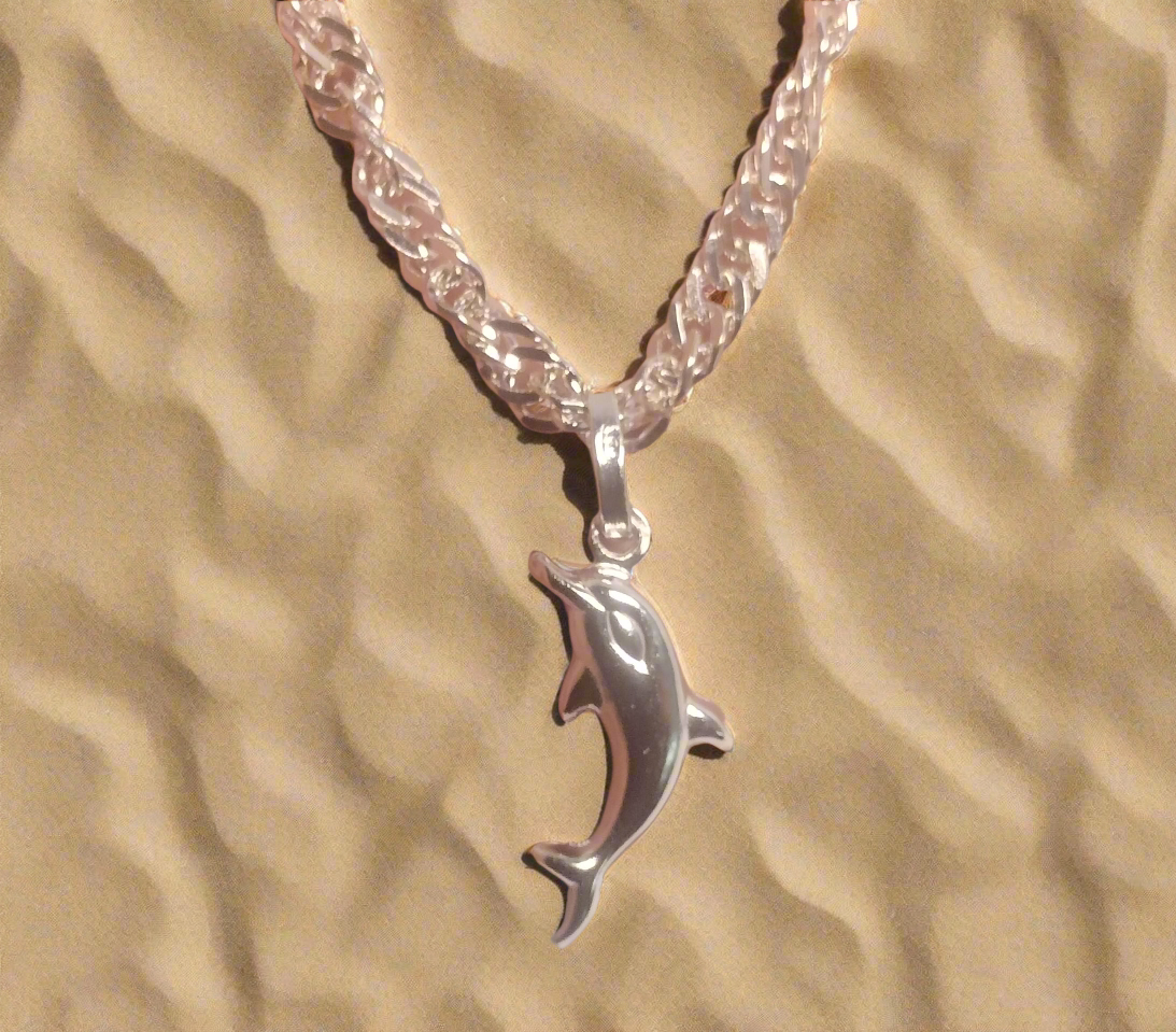 Sterling Silver Dolphin Pendant and chain