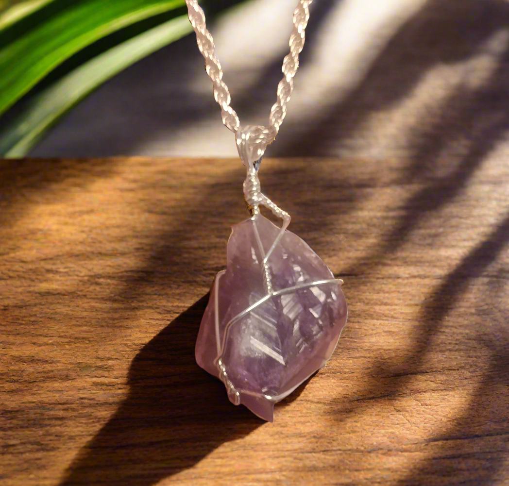 Sterling Silver Amethyst Pendant and Chain