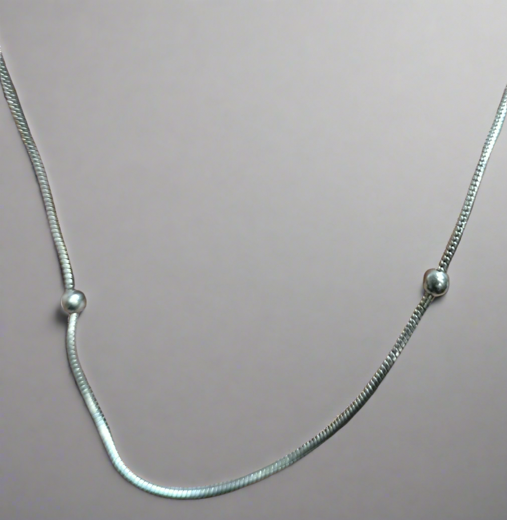 Sterling Silver Snake Chain with Beads