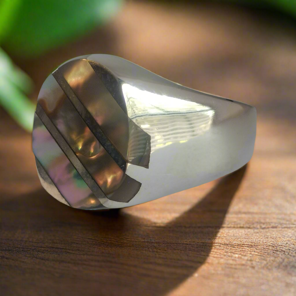 Sterling Silver Mother Of Pearl Ring