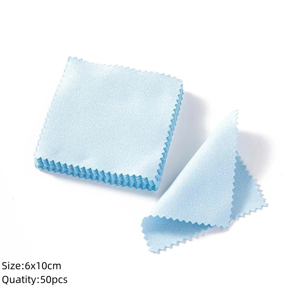 10/50pcs Soft Jewelry Cleaning Cloth Individually Wrapped For Silver Gold Platinum Glasses Watch Coins Cleaner Tools Equipment