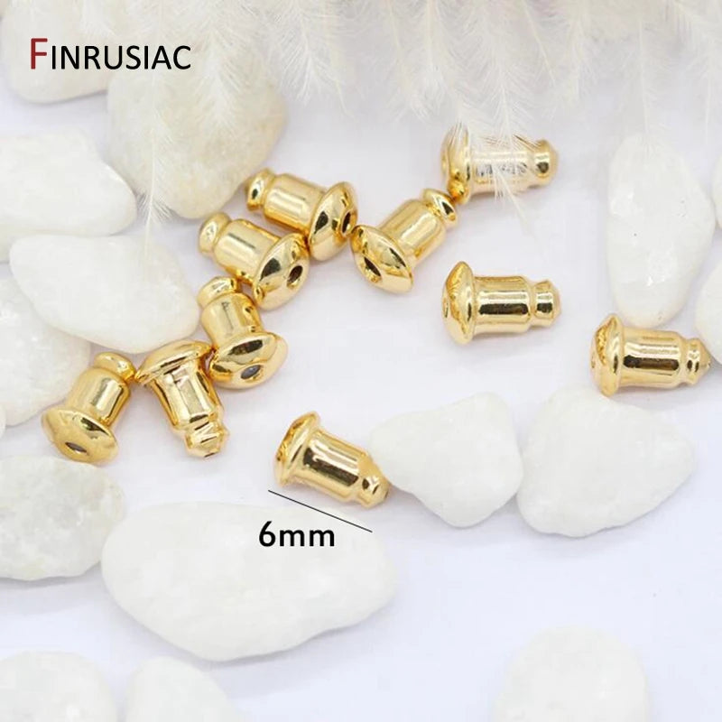 20pcs Wholesale 14K Gold Plated Earring Backs Findings Earring Clutch Accessories For Jewelry Making