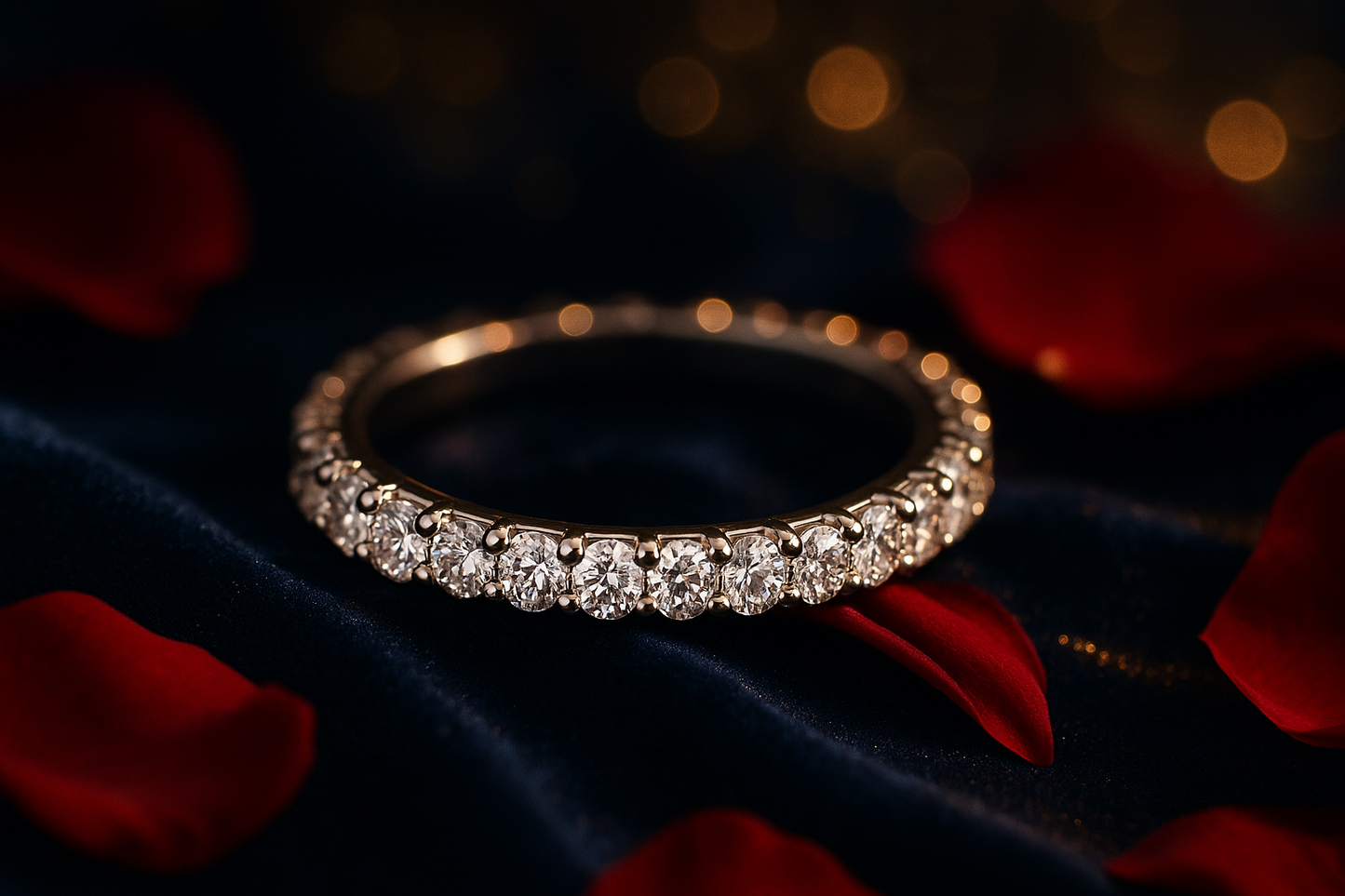 Enhanced diamond ring with luxury background