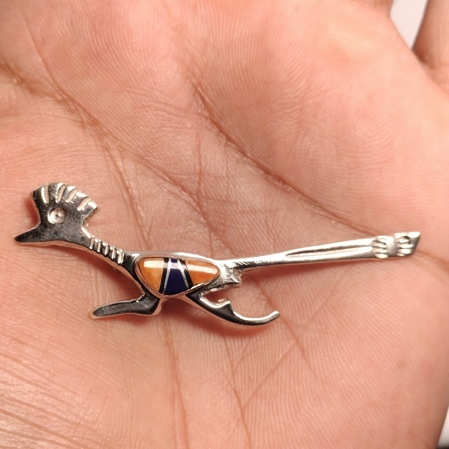 Sterling Silver Roadrunner Pin
