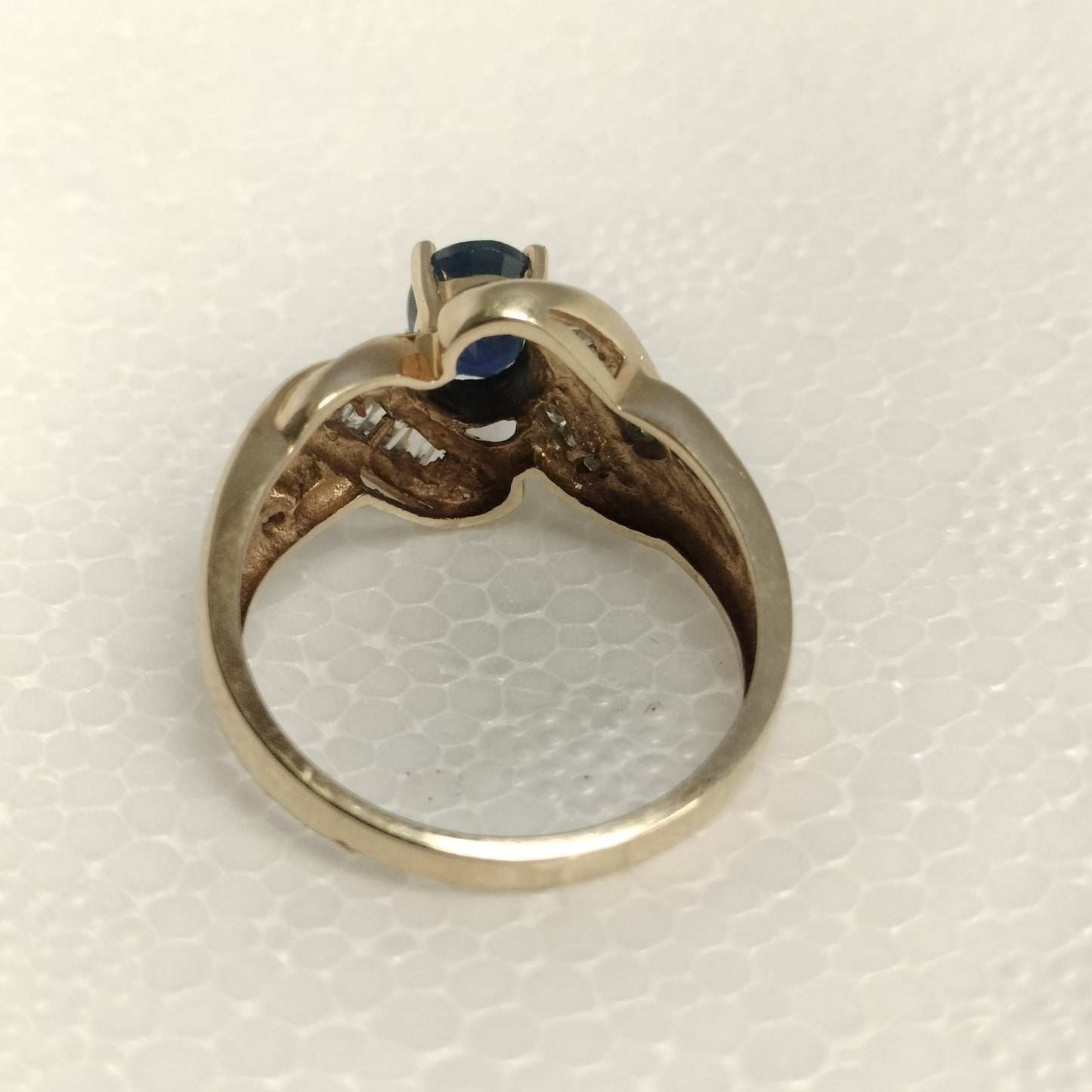 10k Gold Sapphire and Diamond Ring