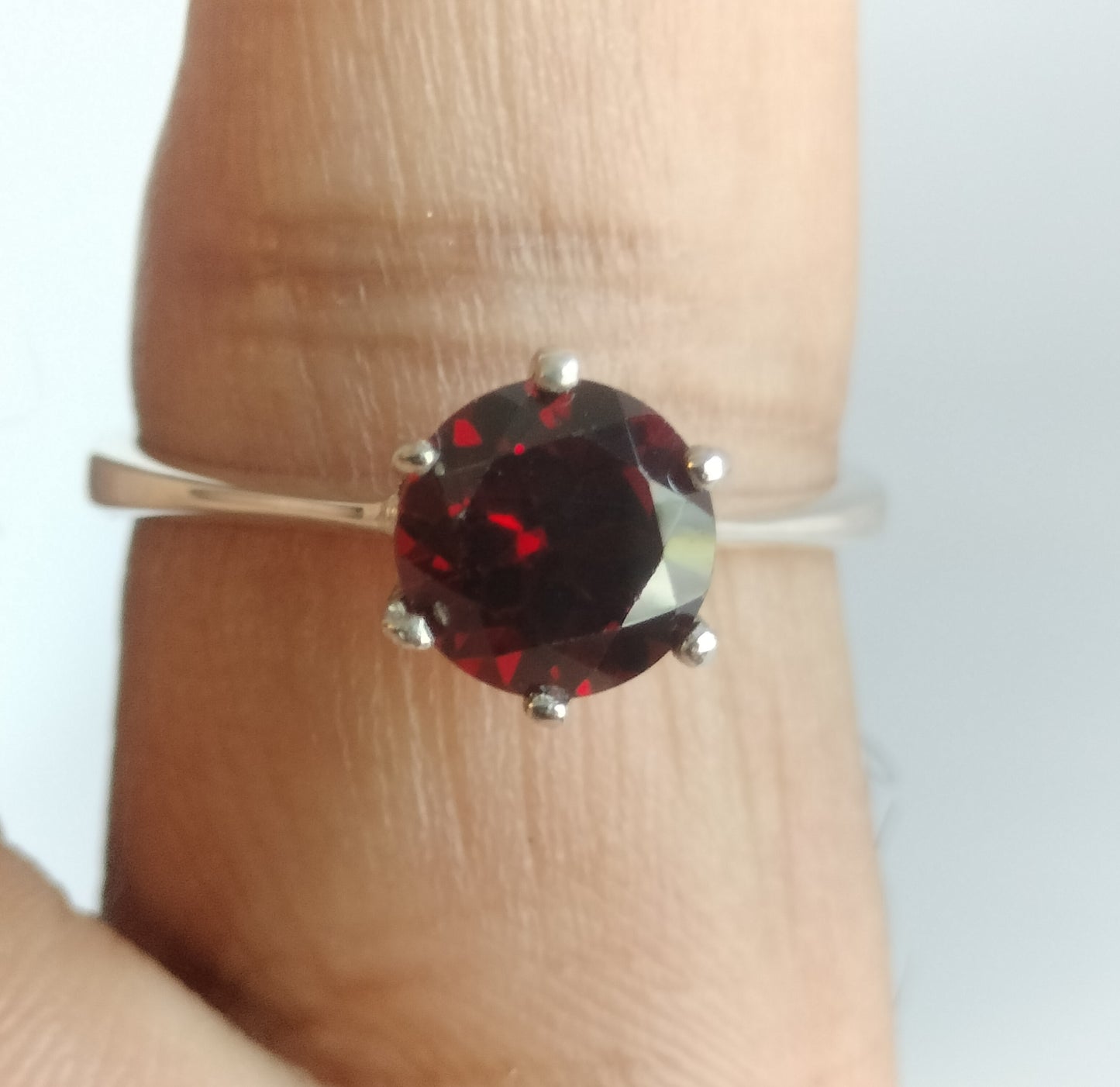 Sterling Silver Garnet Ring