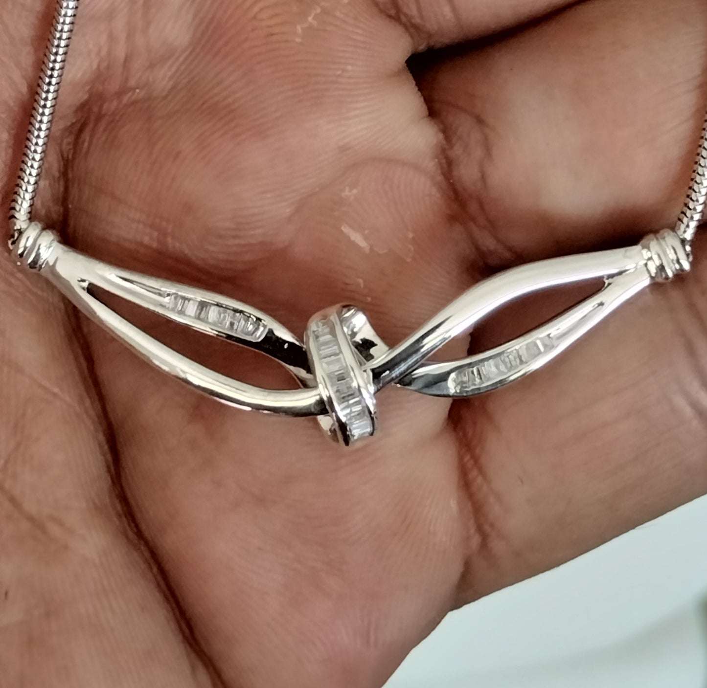 Sterling Silver Diamond Necklace