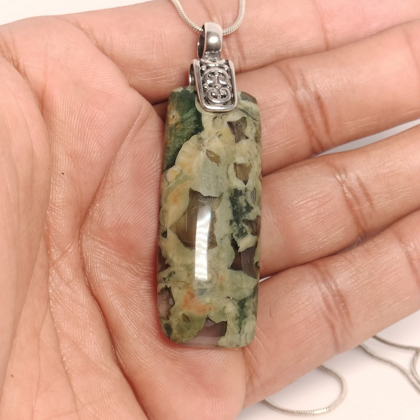 Sterling Silver Jasper Pendant and chain