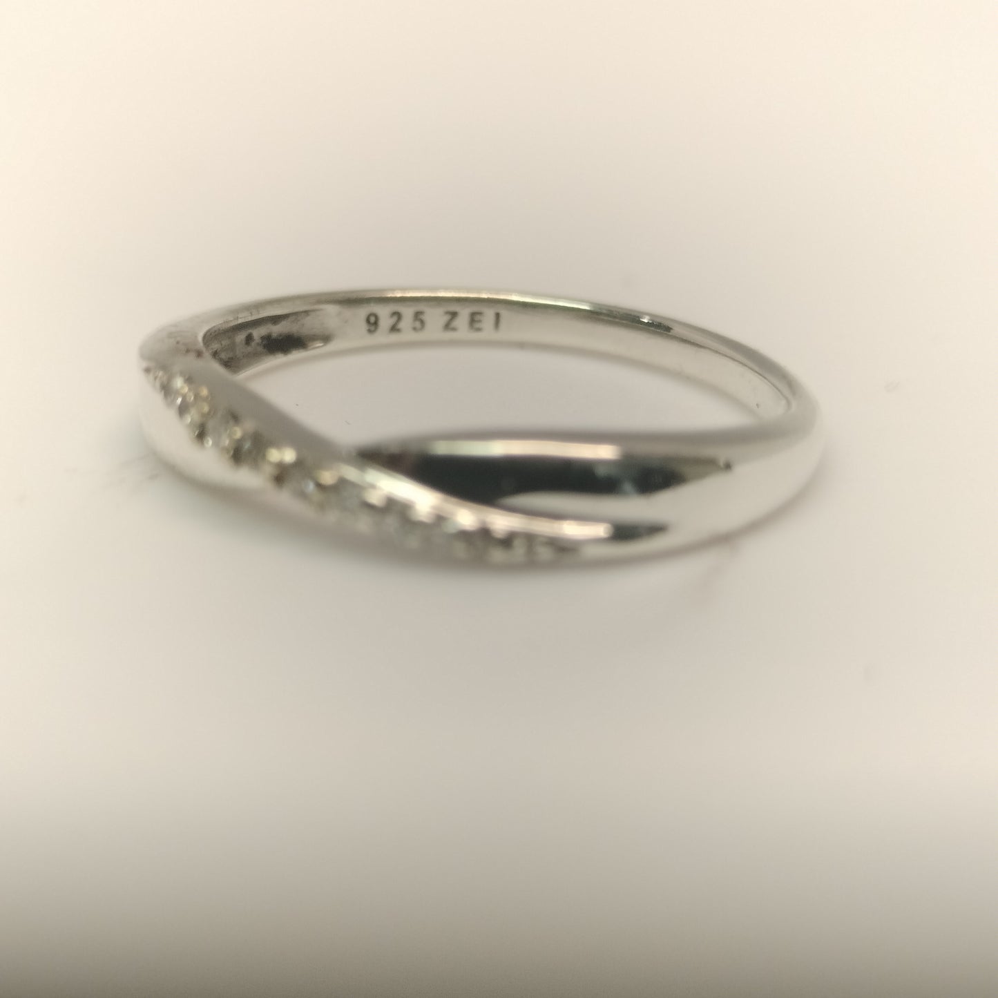 Sterling Silver and Diamond Band