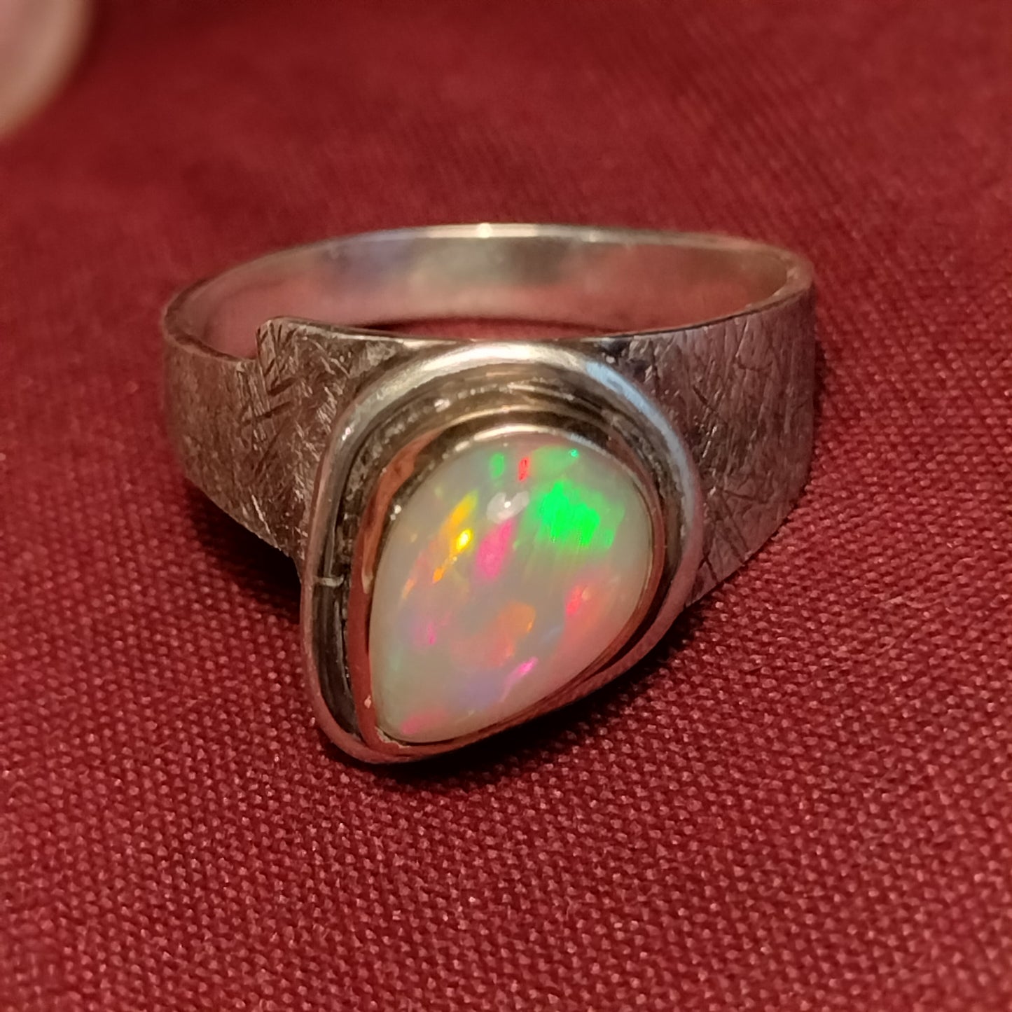 Sterling Silver and 14k Gold Opal ring