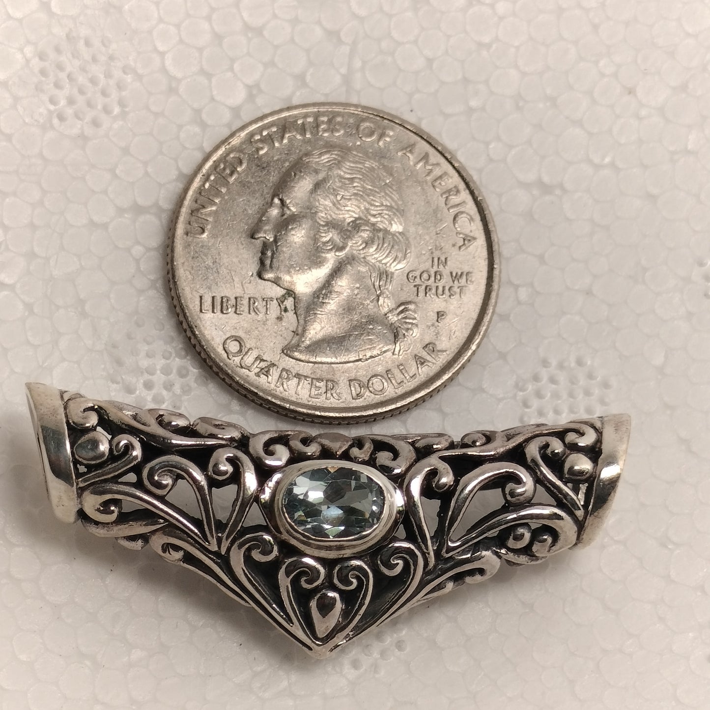 Sterling Silver Blue Topaz Pendant