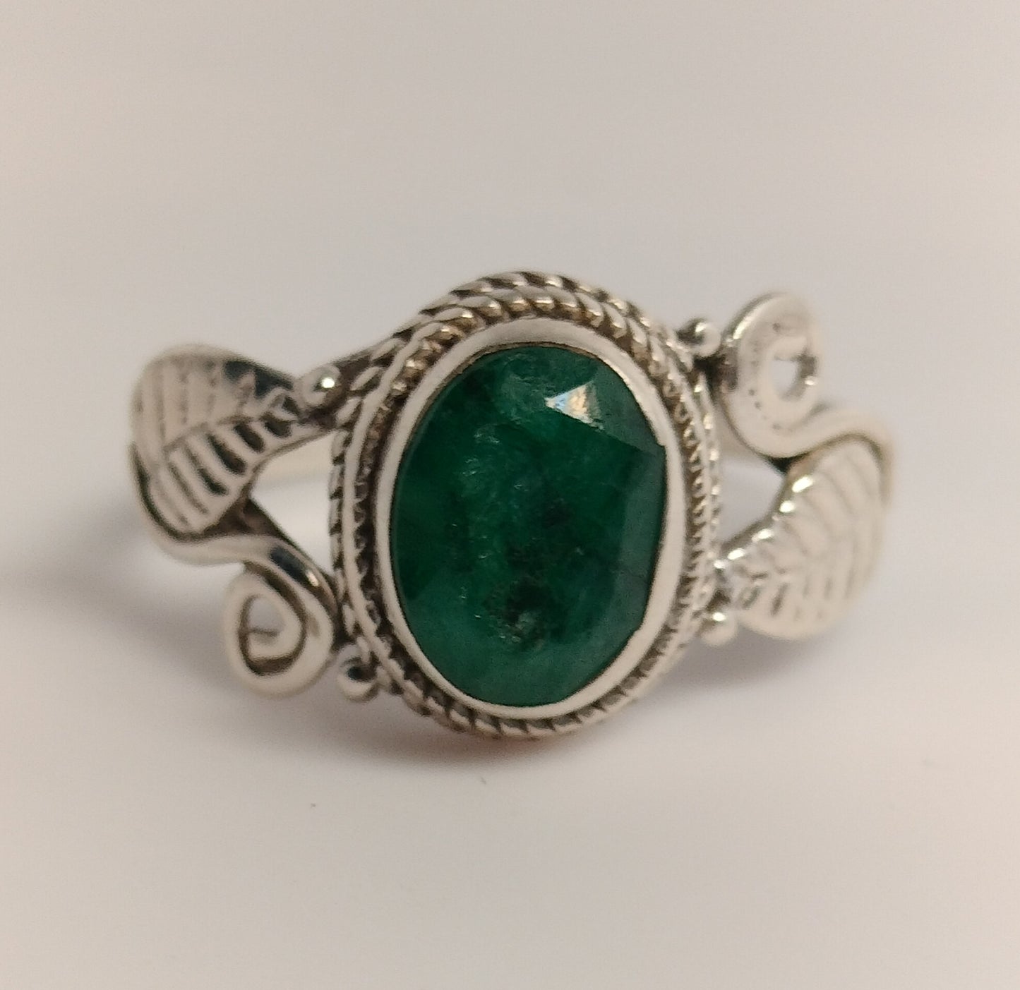 Sterling Silver Emerald Ring