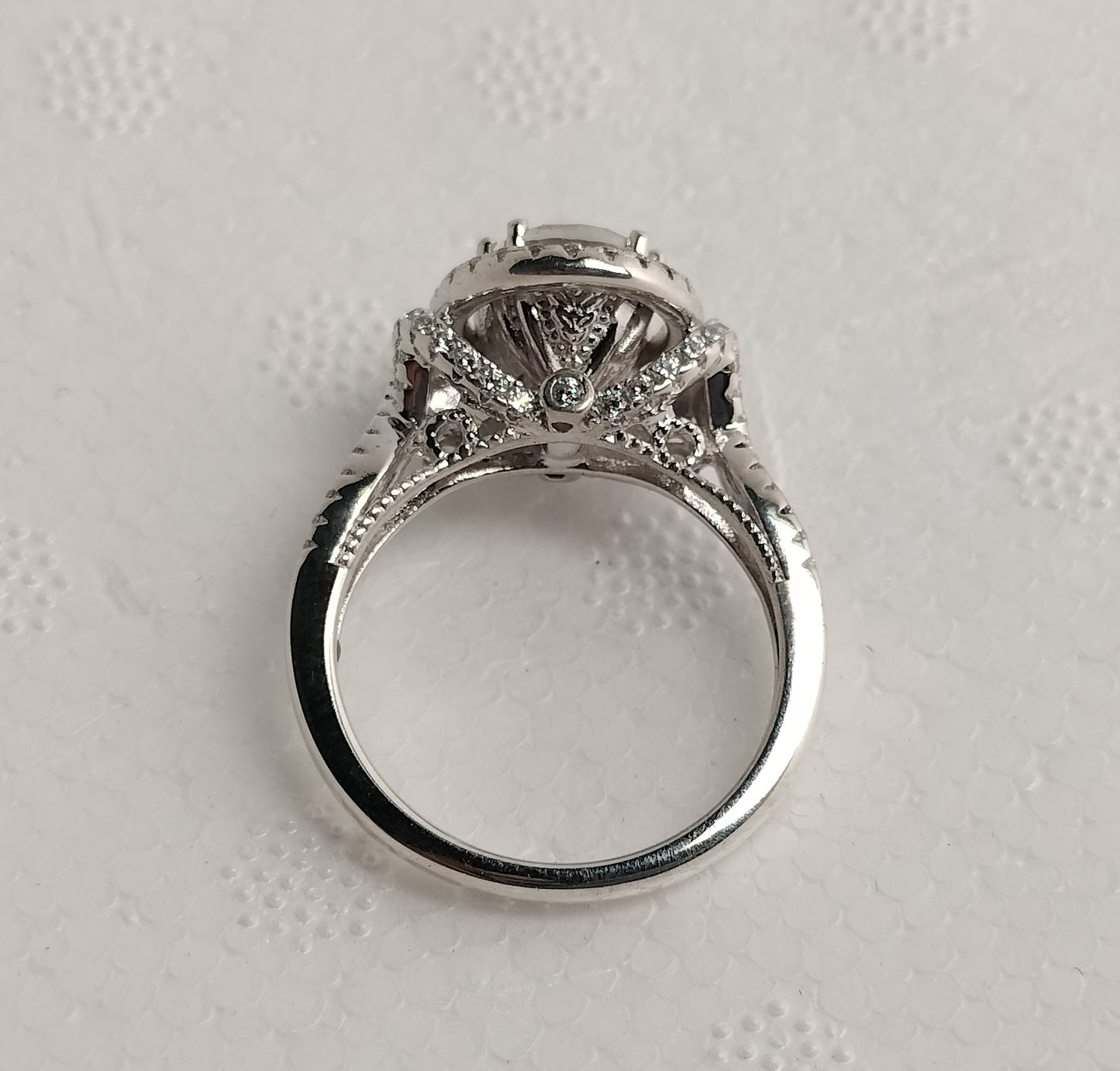 Sterling Silver White Topaz And Cubic Zirconia Ring
