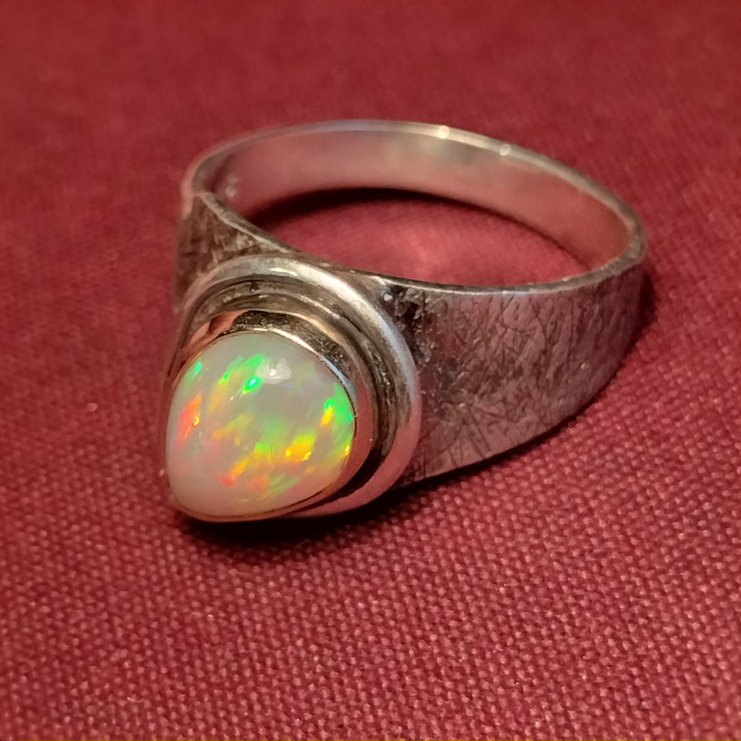 Sterling Silver and 14k Gold Opal ring