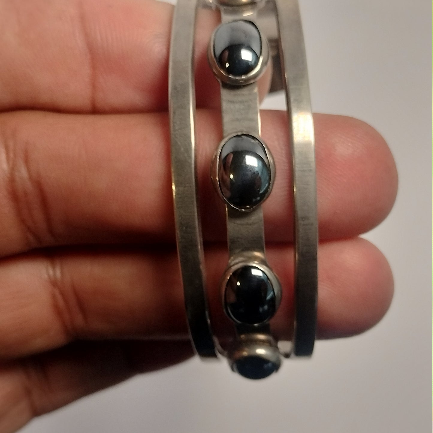 Sterling Silver Hematite Cuff Bracelet
