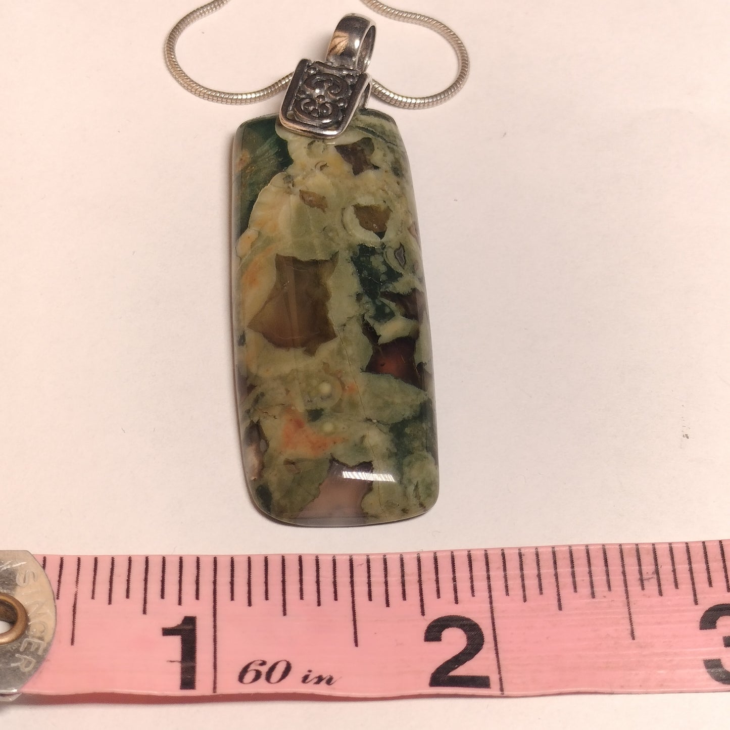 Sterling Silver Jasper Pendant and chain