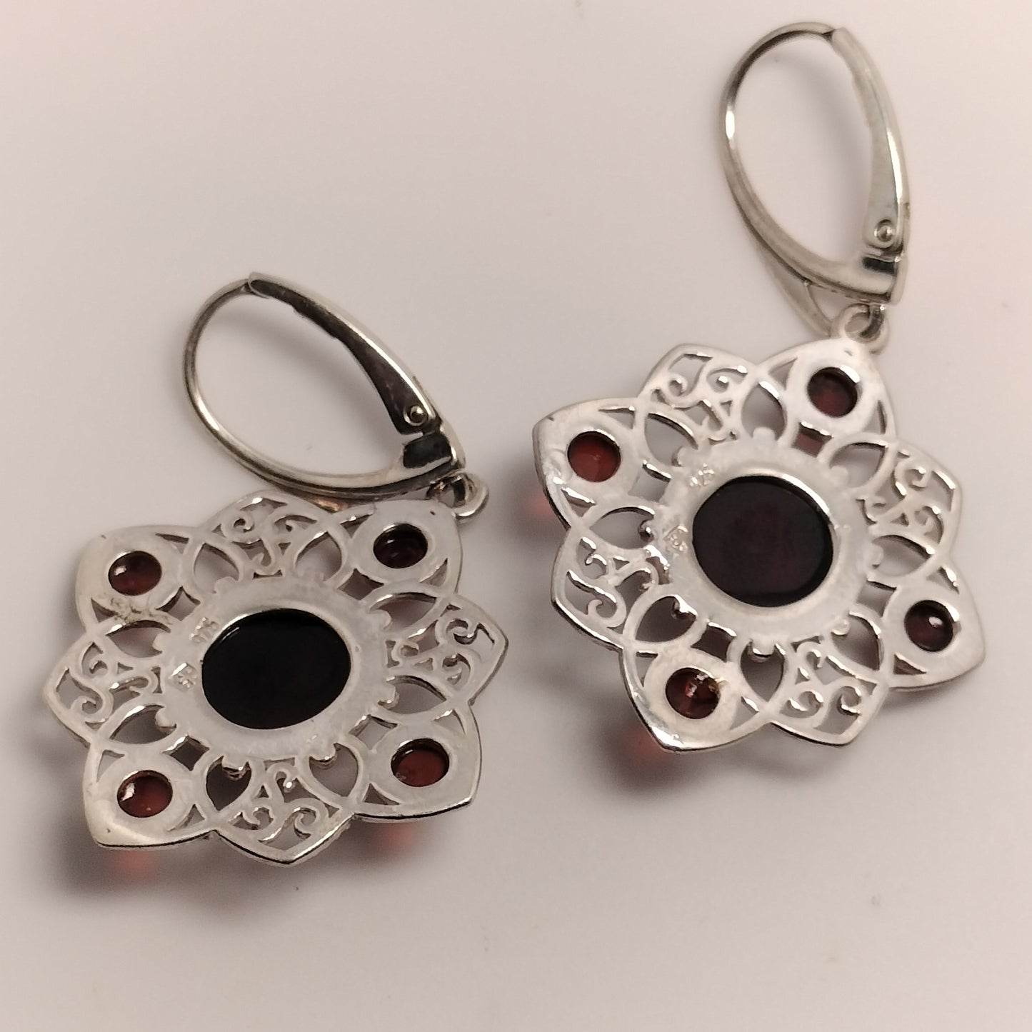 Sterling Silver Garnet Earrings