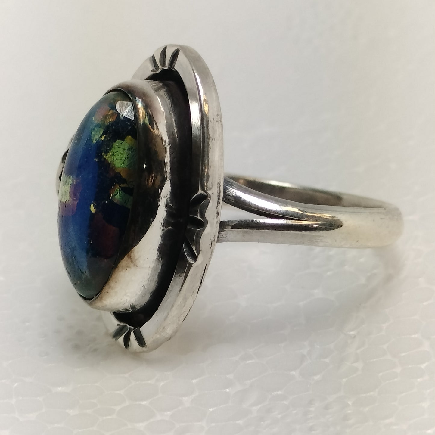 Sterling Silver Black Opal Ring