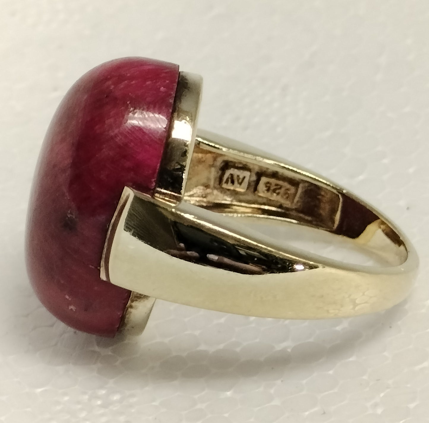 Sterling Silver Gold Plated Ruby Ring