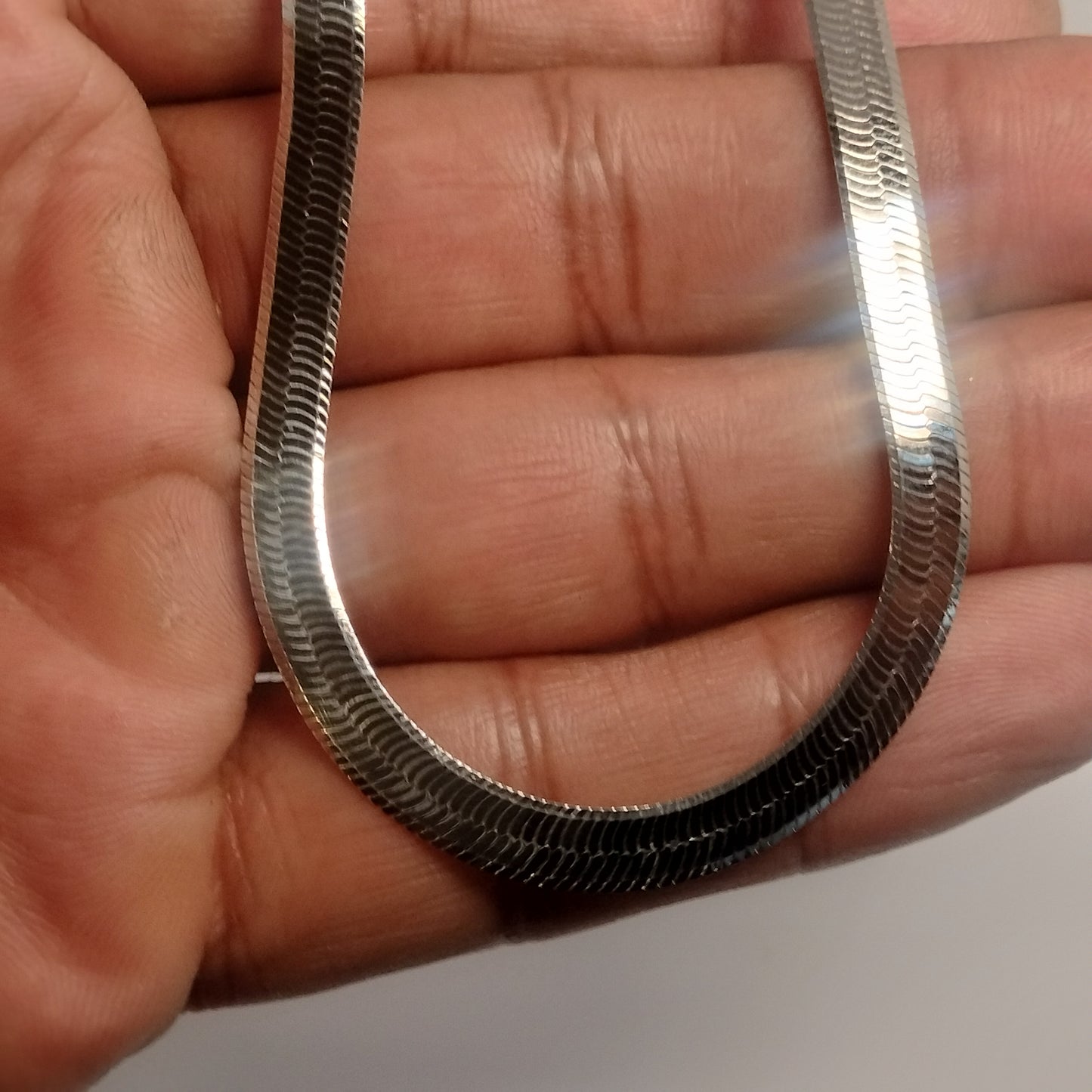 Sterling Silver Herringbone Necklace