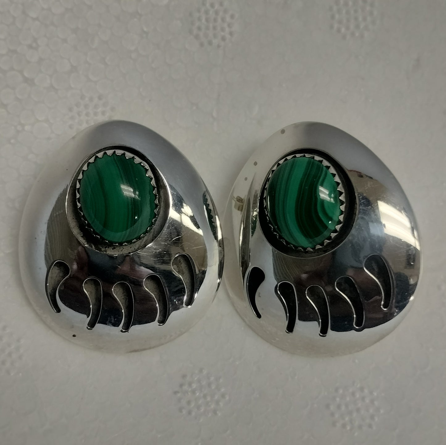 Sterling Silver Malachite Earrings