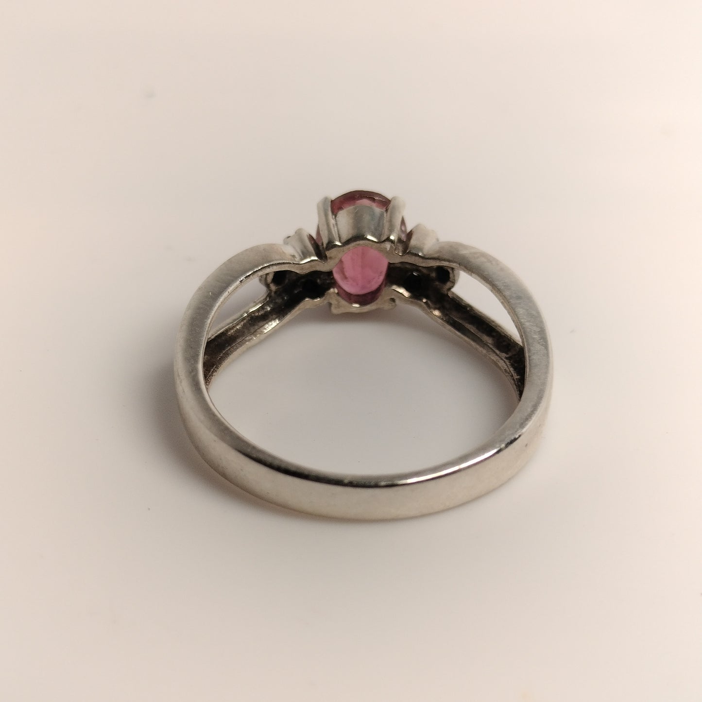 Sterling Silver Tourmaline and Diamond Ring